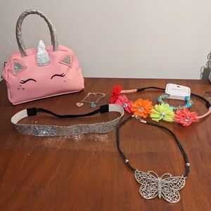 Kids Pink Cat Purse and Accessories Set